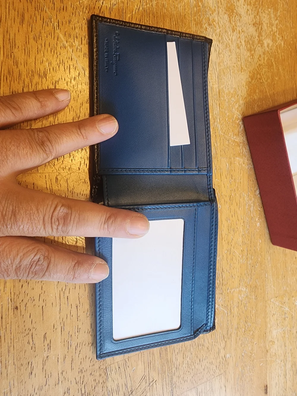 Salvatore Ferragamo Black Textured Leather Card Holder Wallet